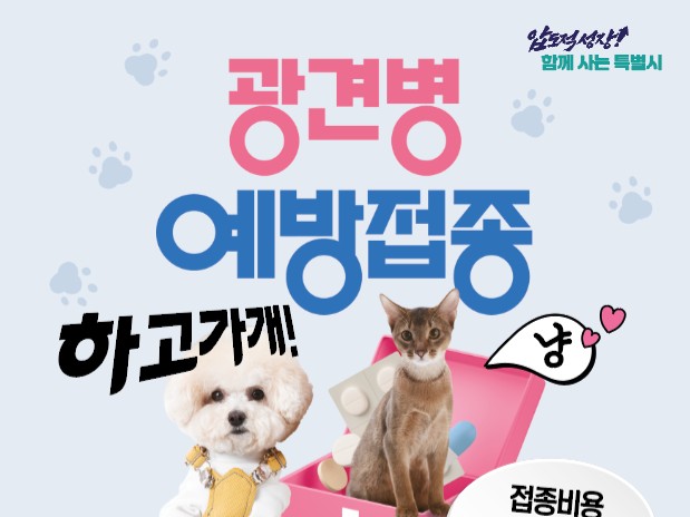 전남광주, 반려견·반려묘 광견병 예방접종 5000원에 받으세요