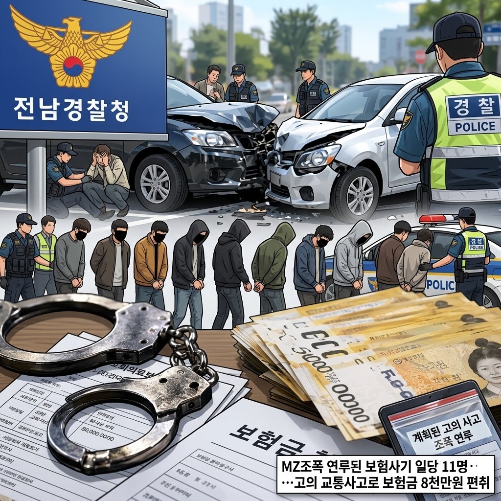 MZ조폭 연루된 일당 11명 송치··· 보험금 8천만 원 편취