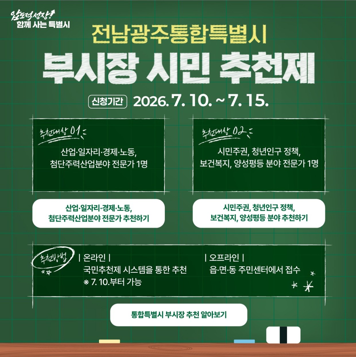 전남광주특별시 부시장, 국민이 직접 추천한다